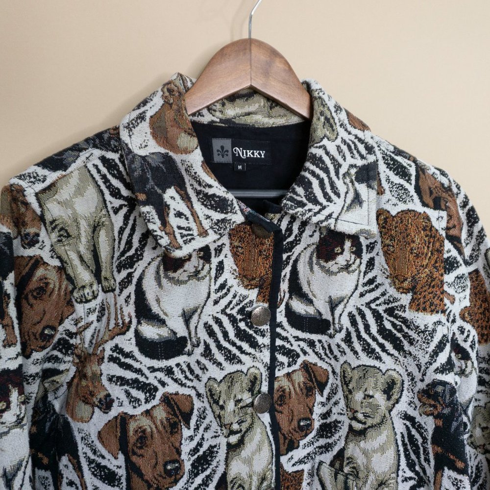 Vintage Animal Printed Woven Tapestry Jacket